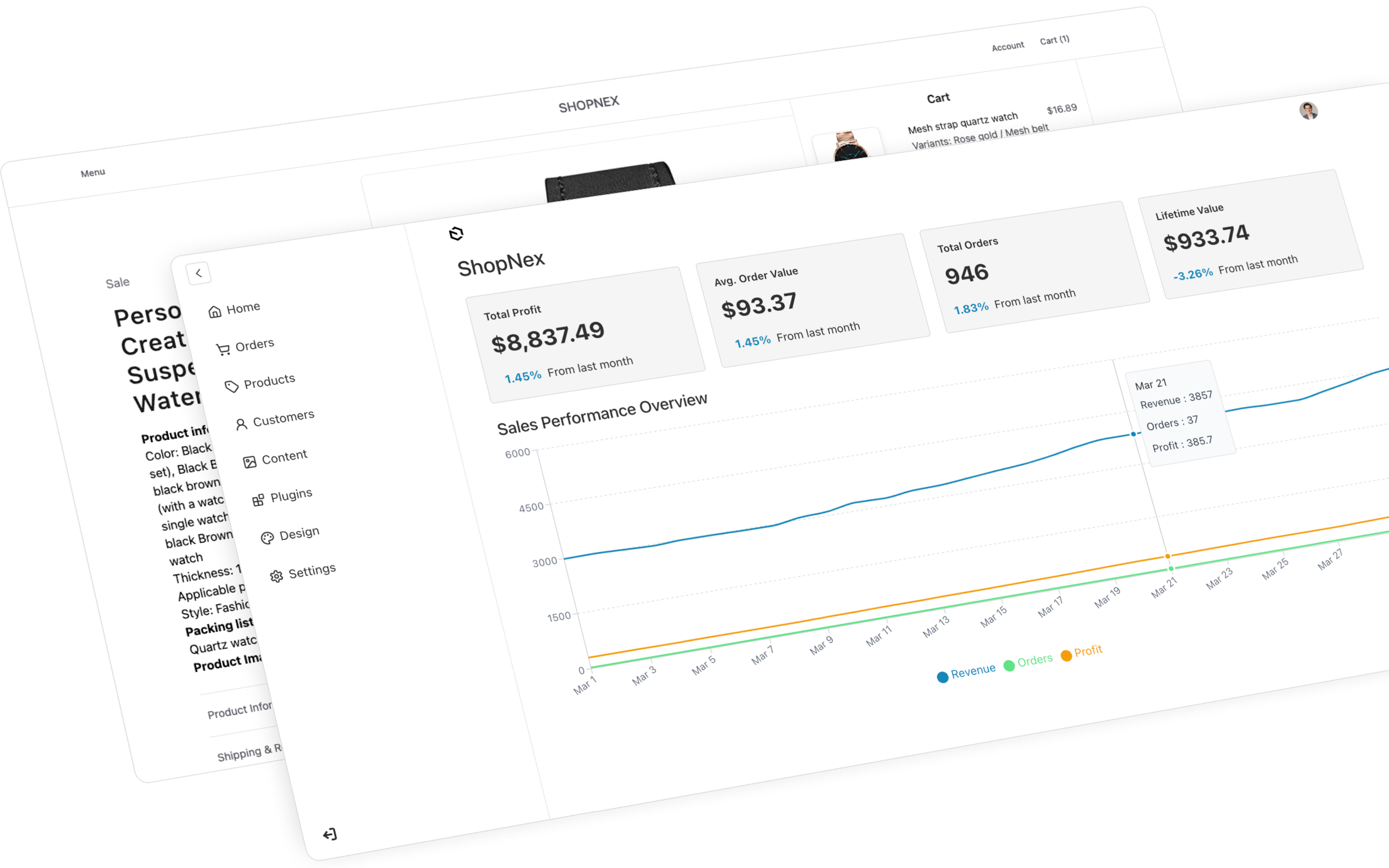 ShopNex admin dashboard — a modern WooCommerce alternative